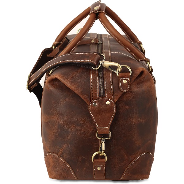 Image 3 of article Anejo Tan Weekender Buffalo Leather Duffel Bag