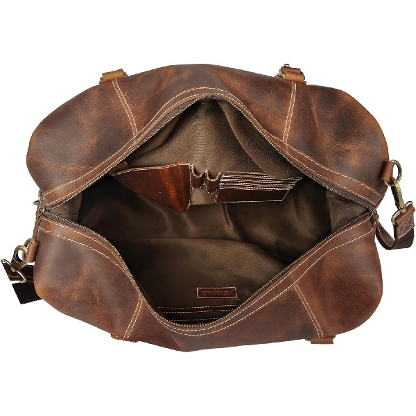 Image 4 of article Anejo Tan Weekender Buffalo Leather Duffel Bag