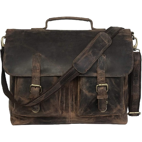 Image 2 of article Cuero Buffalo Hunter Leather Messenger Bag